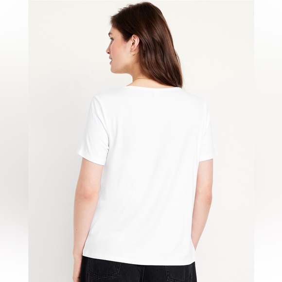 Old Navy Luxe V-Neck Slub Knit T-Shirt Bundle of Two Size Medium and Large - Picture 2 of 12